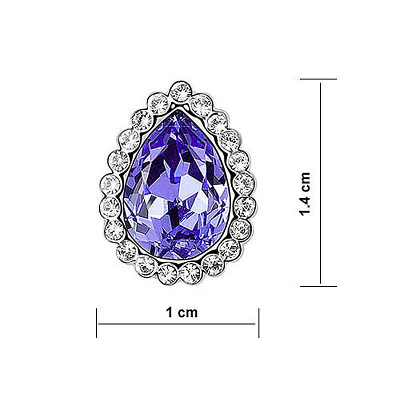 2 Carat Purple Pear Cut Stud Earrings Use Austrian Crystal XE573