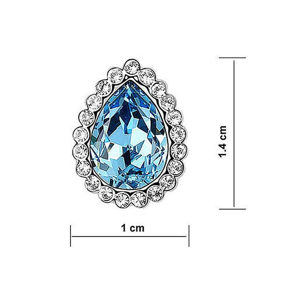 2 Carat Blue Pear Cut Stud Earrings use Austrian Crystal XE574