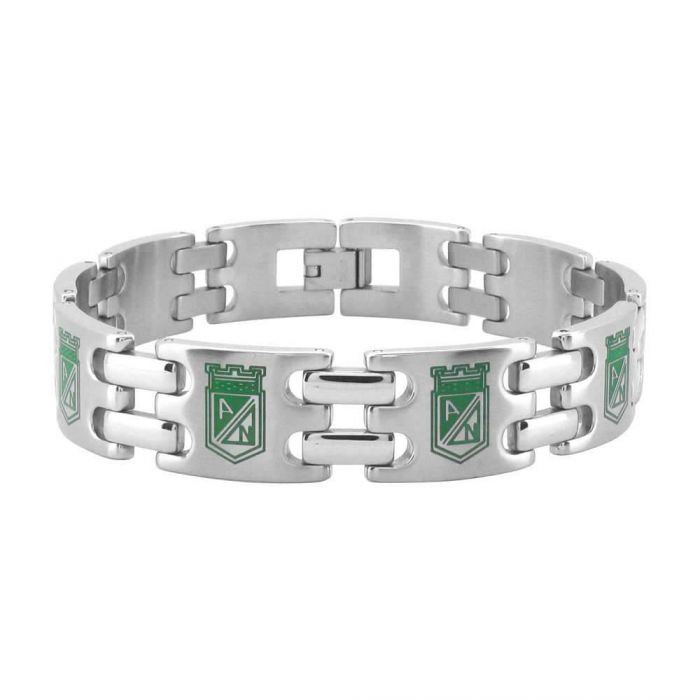 Steel Columbia Atletic Nacional Futbol/Soccer Team Bracelet, 9 1/4"