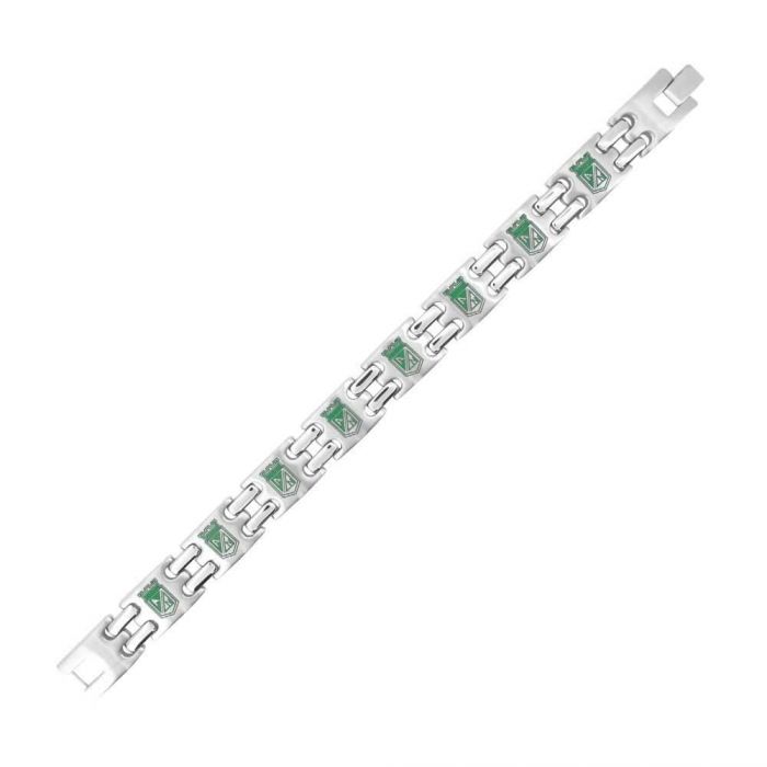 Steel Columbia Atletic Nacional Futbol/Soccer Team Bracelet, 9 1/4