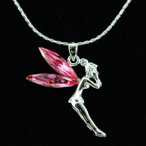 Pink Fairy Necklace use Swarovski Crystal XN005