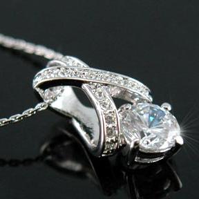 3 Carat Pendant Necklace use Austrian Crystal XN021