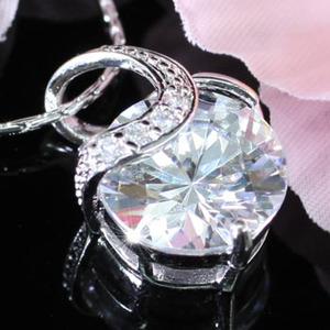 5 Carat Round Cut Created CZ Pendant Necklace XN178