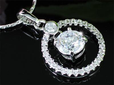 1.5 Carat Round Cut Created CZ Pendant Necklace XN180