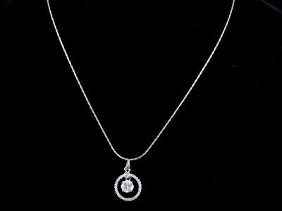 1.5 Carat Round Cut Created CZ Pendant Necklace XN180