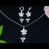 Load image into Gallery viewer, 10 Carat Dangle Flower Created CZ Necklace Earrings Set XN187