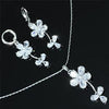Load image into Gallery viewer, 10 Carat Dangle Flower Created CZ Necklace Earrings Set XN187