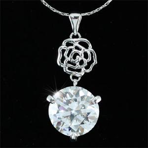 Rose 8 Carat CZ Simulated Pendant Necklace XN192