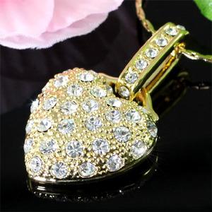 Heart Gold Plated Necklace use Swarovski Crystal XN234