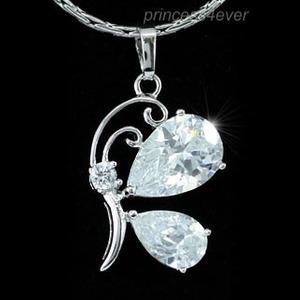 4.5 Carat Created Diamond Butterfly Pendant Necklace XN259