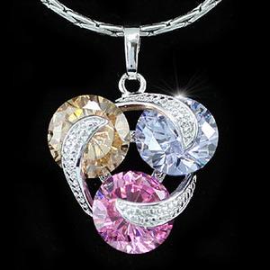 7.5 Carat Multi-Colour Created Topaz Pendant Necklace XN268