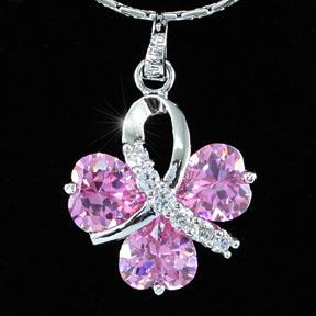 4.5 Carats Heart Flower Created Sapphire Pendant & Necklace XN273