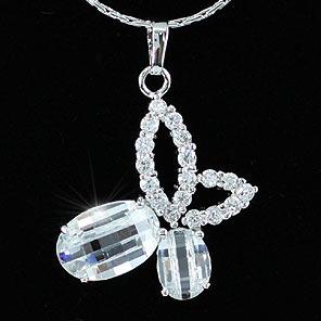 Butterfly CZ Cubic Zirconia Pendant Necklace XN274