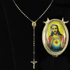 Jesus Dangle Cross Gold Plated 24&quot; Necklace XN280