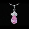 Load image into Gallery viewer, 2.5 Carat Pear Cut Pink Created Sapphire Pendant &amp; Necklace XN282