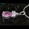 Load image into Gallery viewer, 2.5 Carat Pear Cut Pink Created Sapphire Pendant &amp; Necklace XN282