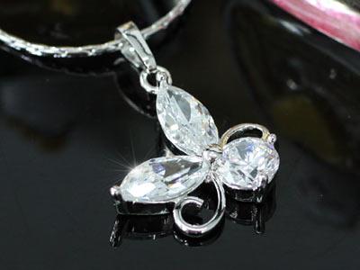 3.5 Carat Butterfly CZ Cubic Zirconia Pendant Necklace XN292