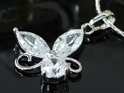 3.5 Carat Butterfly CZ Cubic Zirconia Pendant Necklace XN292