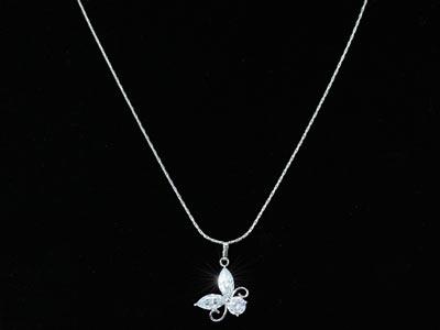 3.5 Carat Butterfly CZ Cubic Zirconia Pendant Necklace XN292