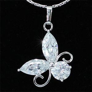 3.5 Carat Butterfly CZ Cubic Zirconia Pendant Necklace XN292