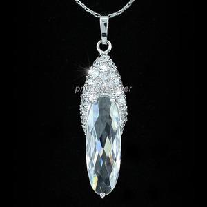 Sparkling CZ Cubic Zirconia 18K Pendant & Necklace XN298