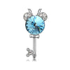 Load image into Gallery viewer, 3 Carat Aqua Blue Mickey Love Key Necklace use Austrian Crystal XN318