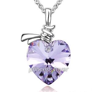 6 Carat Purple Heart Necklace use Austrian Crystal XN357