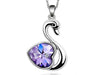 Load image into Gallery viewer, 3 Carat Purple Heart Swan Necklace use Austrian Crystal XN365