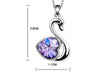 Load image into Gallery viewer, 3 Carat Purple Heart Swan Necklace use Austrian Crystal XN365
