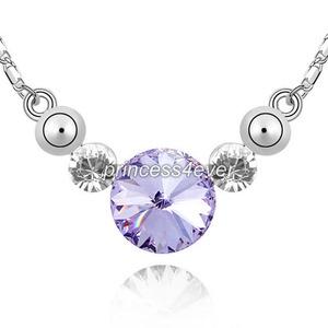 7 Carat Purple Stone Necklace use Austrian Crystal XN369