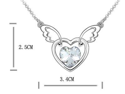 3 Carat Heart Necklace use Austrian Crystal XN371