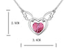 Load image into Gallery viewer, 3 Carat Pink Heart Angel Wing Necklace use Austrian Crystal XN374