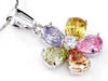 Load image into Gallery viewer, Multi-colour Flower 5 Carats Simulated Topaz Pendant &amp; Necklace XN394