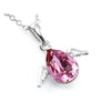 Load image into Gallery viewer, 4 Carat Pink Angel Wing Necklace use Austrian Crystal XN404