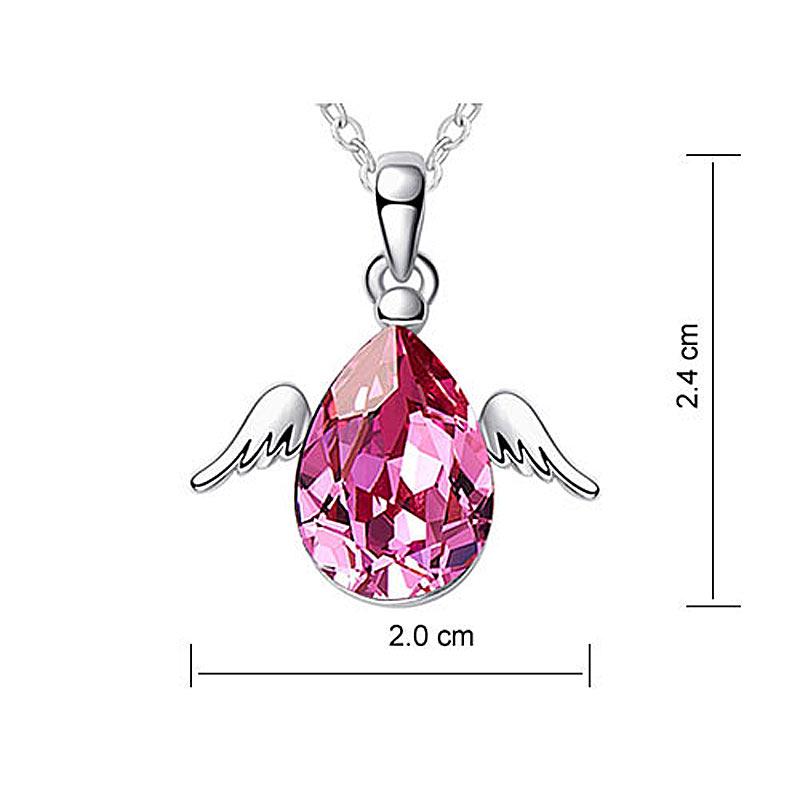 4 Carat Pink Angel Wing Necklace use Austrian Crystal XN404