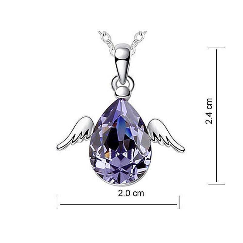 4 Carat Purple Angel Wing Necklace use Austrian Crystal XN406