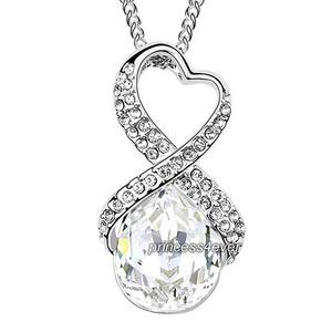 Silver 5 Carat Crystal Pendant Necklace use Swarovski Crystal XN423