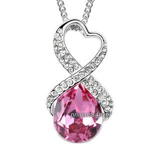 Pink 5 Carat Crystal Pendant Necklace use Swarovski Crystal XN424