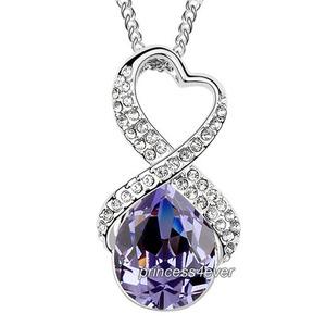 Purple 5 Carat Crystal Pendant Necklace use Swarovski Crystal XN426