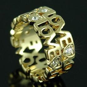 Love Gold Plated Ring use Swarovski Crystal XR063