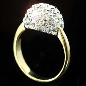 Ball Gold Plated Ring use Austrian Crystal XR069