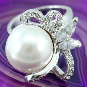 Shell Pearl Ring use Swarovski Crystal XR083