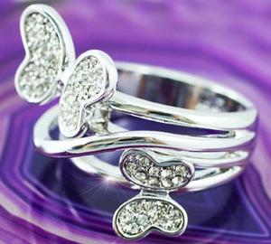 Butterfly Ring use Austrian Crystal XR085