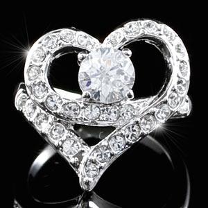 Heart Ring use Swarovski Crystal XR101