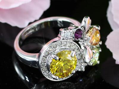 3 Carat Multi-Colour Flower Created Topaz Ring XR105