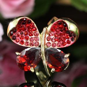 4 Carat Red Butterfly Ring use Austrian Crystal Free Size XR111