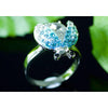 Load image into Gallery viewer, 2 Carat Blue Ladybug Ring use Austrian Crystal Free Size XR116