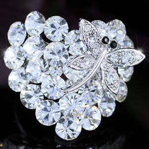 Heart Dragonfly Ring use Swarovski Crystal XR121