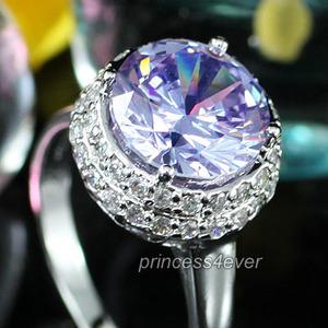 3.5 Carat Sparkling Purple Created Sapphire Ring XR134