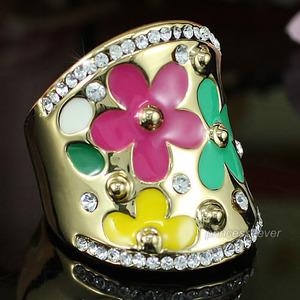 Multi-Color Flower Pageant Party Ring use Swarovski Crystal XR142